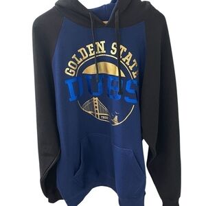 Golden State Warriors DUBS Men’s XXL Navy Blue Bkack Black Hoodie Sweatshirt